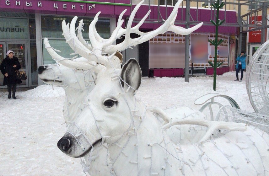 В Ульяновске отморозки напали на новогодних оленей: ВИДЕО, фото-1