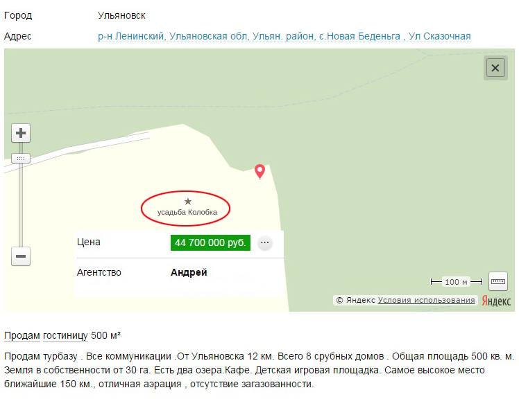 В Ульяновске «Усадьба колобка» продается почти за 45 миллионов (фото) - фото 1